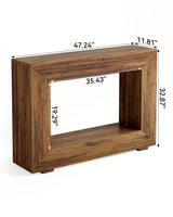 LITTLE TREE 47 Inches Console Table, Sofa Table with Storage, Modern Entryway Table for Hallway, Narrow Long Sofa Entryway Table for Living Room, Brown LITTLE TREE