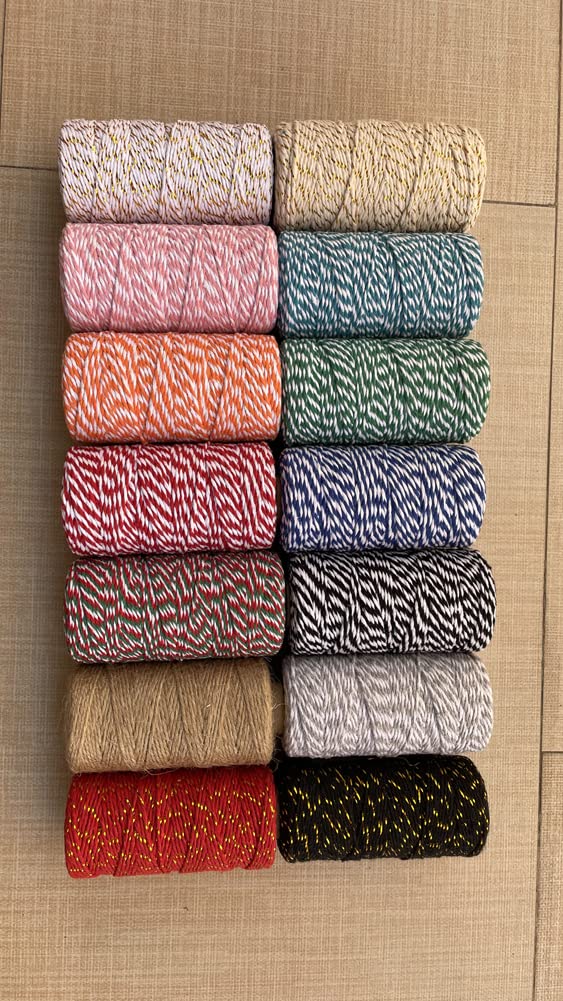 Cotton Twine, 328 Feet Red & White - Craft & Wedding Decor, Butchers & Christmas Wrapping String FLIPPED