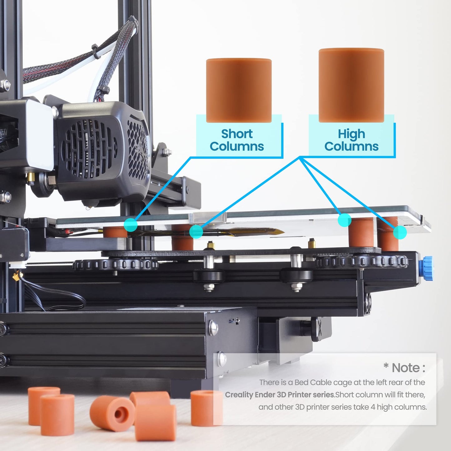 Park Sung 3D Printer Heat Bed Leveling Parts,Silicone Column Solid Mounts,Leveling Spring Replacement Part (12 Pack) - WoodArtSupply