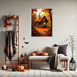 HEIBAGO Framed Paint by Numbers Kit for Adults, Fall Paint by Numbers for Beginner, Landscape Adult Paint by Number Kits on Canvas, Maple leaves painting by numbers for gift home wall decor 12*16 inch HEIBAGO