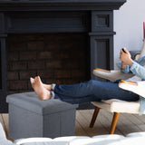 Hamgtrion Ottoman Storage Ottoman Collapsible Ottoman with Storage Foot Rest Small Ottoman Foot Stools Grey L17W13H13inches Hamgtrion