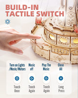 ROKR 3D Puzzles for Adults-STEM Projects for Kids-LED Swing Ride Model Building Kit-Music Box DIY Kit-Gift for Kids and Adults ROKR