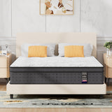 Full Mattress, 14 Inch Hybrid Full Size Mattress In a Box for Back & Lumbar Support, Individual Pocket Springs for Motion Isolation, Edge Support, Medium Firm, CertiPUR-US Certified,75"*54"*14" 6V-Sermmoo