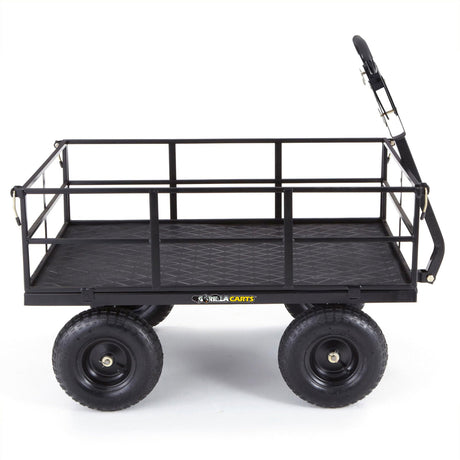 Gorilla Carts Heavy Duty Utility Cart, All Terrain Garden Wagon, 1200 Lb, Black Gorilla Carts