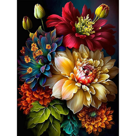 Diamond Painting Flowers-5D Diamond Art,Flowers Diamond Paintings for Adults,DIY Full Drill Paint by Diamonds Flowers Gem Painting on Canvas Perfect for Gifts and Home Wall Decor 12x16inch PHANTASYART