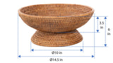 Kouboo La Jolla Rattan Fruit Bowl, Large, Honey-Brown Kouboo