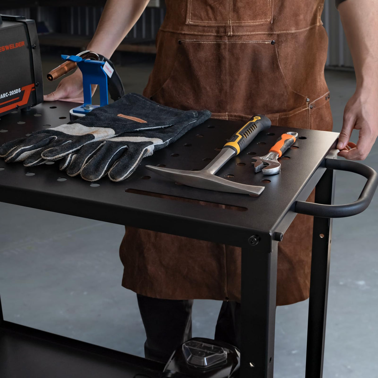 YESWELDER Welding Table Workbench 36x18 Inches, 1200 lb Load Capacity, Hook Side Panel, Handle, Brake Wheels - Sturdy and Versatile Welding Table YESWELDER