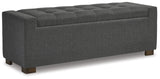 Signature Design by Ashley Cortwell Ottoman Tufted Entryway Storage Bench, Charcoal Gray Signature Design by Ashley