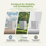 Patiowell 5x3 FT Outdoor Storage Shed with Floor, Plastic Vertical Storage Cabinet with Lockable Doors for Garden, Pool Storage, Tools and Patio Furnitrue Accessories, Light Gray Patiowell