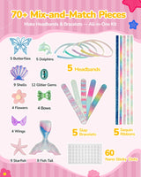 TECJOE DIY Headband Making Kit, Including Headbands & Slap Bracelets, DIY Hair Accessories Set, Arts and Crafts Gifts for Girls, Girl Toys for Age 3–10 TECJOE