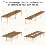 Tribesigns 6.5FT Conference Table for 8-10 People, 78 inch Large Rectangular Meeting Table with Mirrored Metal Legs, Modern Boardroom Desk Seminar Training Desk for Office Conference Room Tribesigns