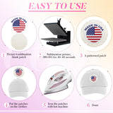 30 Pieces Sublimation Patches Fabric Iron on Blank Patches 3 Shapes Repair Patches Sublimation Blank Hat Patch for DIY Crafts, Caps Clothes Shoes Bags Backpacks Uniforms (Beige, White) Jutom