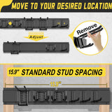 SAMRELAX 64'' Garage Tool Organizer Wall Mount, 18 PCS Adjustable Garden Tool Hanger Rack, Garage Hooks Heavy Duty, Shovel Holder Wall Mount, Storage Hooks for Hanging in Garage SAMRELAX