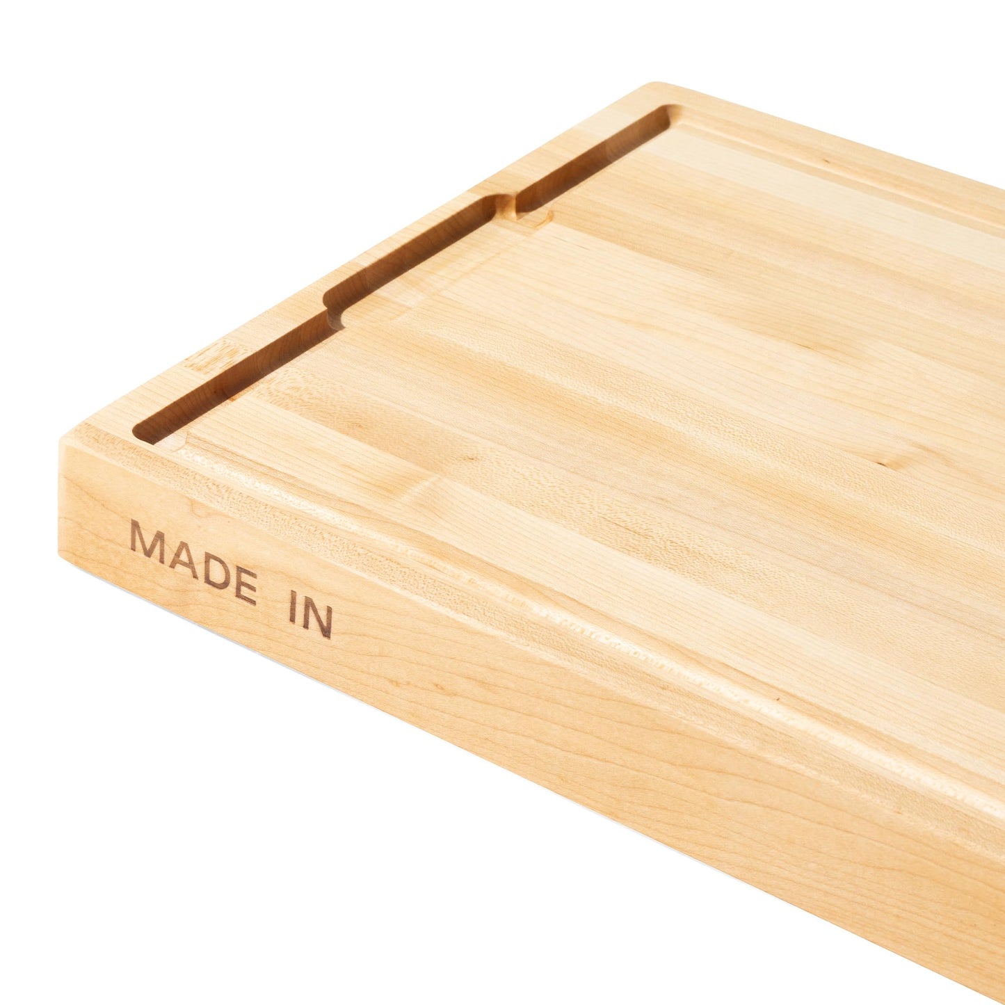 Made In Cookware - Butcher Block - Maple Wood - Crafted in USA - Thick Charcuterie Board with Side Handles - 17.75x11.75"