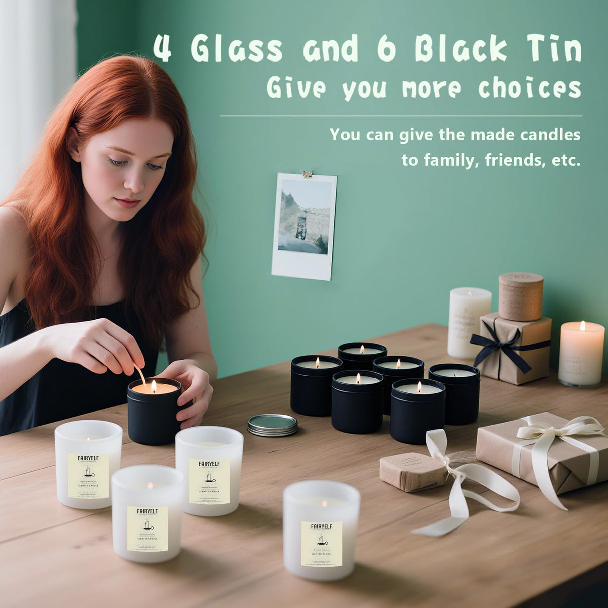 FAIRYELF Complete Candle Making Kit with Wax Melter, DIY Candle Craft Tools for Adults, Candle Art & Craft Kit Candle Making Supplies with Melting Pot, Soy Wax, Dyes Etc - Starter Candle Making Kit FAIRYELF