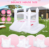 Toiyjofe White Bounce House, Inflatable Bouncer Castle with Slide, Air Blower, Ball Pit, Bouncy Castle for Indoor Outdoor Birthday Party Wedding Decor Backyard for Kids 3-8Y (10FT X 10FT X 7FT) Toiyjofe
