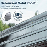 EROMMY 20x40 FT Metal Carport, Heavy Duty Car-Shelter with Galvanized Steel Roof and Frame, Sturdy Car-Shed in All Weathers, Easy Assembly Car-Canopy for 2 Cars, SUV, Tractors and Boat, Gray EROMMY
