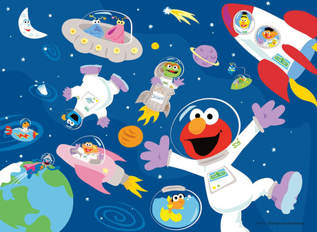 Buffalo Games - Sesame Workshop - Sesame Street in Space - 100 Piece Jigsaw Puzzle for Families -Challenging Puzzle Perfect for Game Nights - Finished Size is 15.00 x 11.00 Buffalo Games