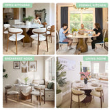 POVISON 59" Round Dining Table for 6, Glossy White Sintered Stone Dining Tabletop with Bronze Carbon Steel Pedestal, Modern Dining Room Table for Living Room, Kitchen (Table ONLY) POVISON