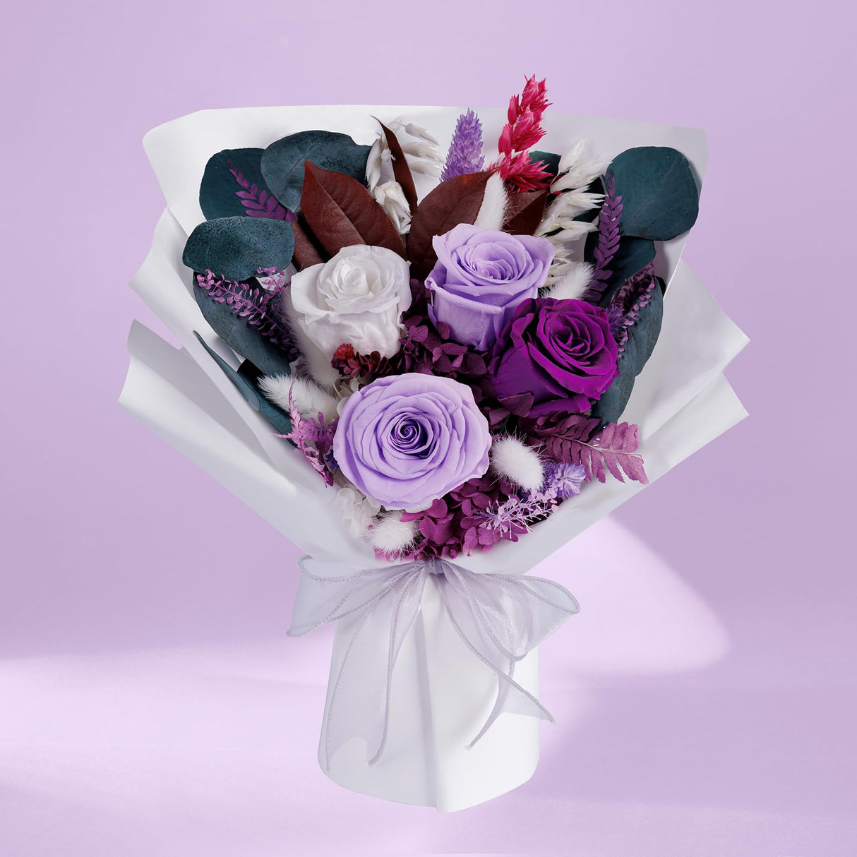 Flowers Gifts for Mom, Flower for Delivery, Preserved Roses Bouquets, Purple Roses, Birthday Gifts for Women, Mothers Day Flowers for Wife Bonsion