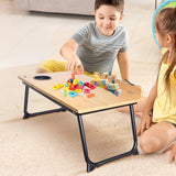 wishacc Book Stand for Reading in Bed, Bamboo Laptop Stand Adjustable Book Holder Tray with Page Paper Clips Multi Angles Adjustable Cooking Bookstands for Textbook Recipe Magazine Tablet Portable wishacc