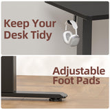 TIQLAB Computer Desk 47 x 24 inch, Modern Office Table with Bold T-Shaped Leg Design, Simple PC Gaming Desk, Study Writing Workstation, Black TIQLAB