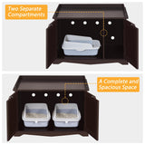 Yaheetech Cat Litter Box Enclosure, Hidden Cat Washroom Wooden Cat Litter Cabinet Indoor Cat Litter Box Furniture, Decorative Pet Side Table, Storage Bench for Large Cat Kitty, Espresso Yaheetech