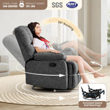 Oversized Recliner Chair,360°Swivel Rocker Recliner for Big Man,Extra Wide Manual Recliners,Overstuffed Soft Rocking Sofa Chair for Living Room,High Back,Large Footrest(Gray) Generic