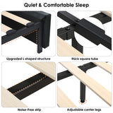 King Size Bed Frame 55" Tall Headboard with Gorgeous Button Tufted and Nail, Velvet Fabric Upholstered Bed Frame includes 4 Under-bed Storage Drawers, Wooden Slats, Noise-Free, Easy Assembly, Beige Keyluv