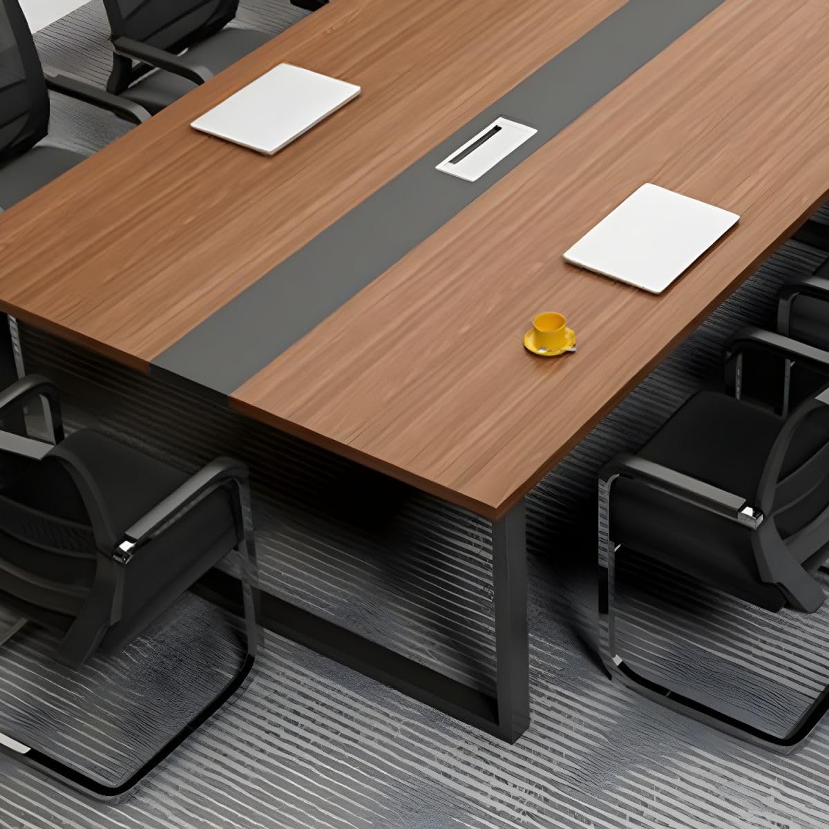 LAKIQ Rectangular Office Conference Room Table Modern Desktop Computer Desk Working Table Rectangle Meeting Room Table - Without Chairs (110.2" L x 51.2" W x 29.5" H) LAKIQ