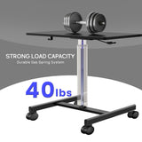 GallopFun Mobile Laptop Standing Desk Adjustable Height, Small Mobile Desk Workstation with Wheels, Portable Rolling Computer Desk Cart for Home Office Classroom (Black) GallopFun