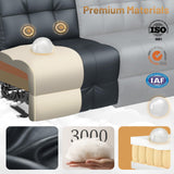 3-Seater Loveseat Recliner Sofa, Home Theater Seating Reclining Couch with Flip Middle Backrest, RV Wall Hugger Sleeper Sofa with Massage, Dawer & Cup Holders, 150° Recline for RV & Living Room TOMOSLTER