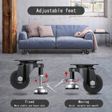 COOWOO 3" Leveling Plate Caster Wheels with Adjustable Anti-Vibration Leveling Foot Pad Heavy Duty Swivel casters for Workbench, Machine Equipment, COOWOO