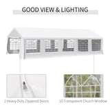 Outsunny 20' x 32' Heavy Duty Party Tent & Carport with Removable Sidewalls and Double Doors, Large Canopy Tent, Sun Shade Shelter, for Parties, Wedding, Outdoor Events, BBQ, White Outsunny