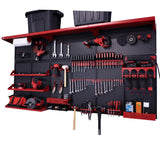 OmniWall Weekend Warrior XL Metal Pegboard Wall Organization System (Black/Red) OmniWall