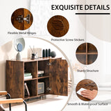 Tangkula Wood File Cabinet with Wheels, Mobile Storage Cabinet with 6 Compartments, Open Storage Shelf, Large Lateral Filing Cabinet, Storage Unit Bookcase for Home, Office (Rustic Brown) Tangkula