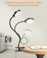 Glocusent 5W Clip on Light, 36LED Eye Caring Reading Light for Bed, 3 Colors & 5 Brightness Clip on Lamp with Adapter, Perfect Reading Light for Bed with Clamp/Bunk Bed/Headboard/Table/Desk Glocusent