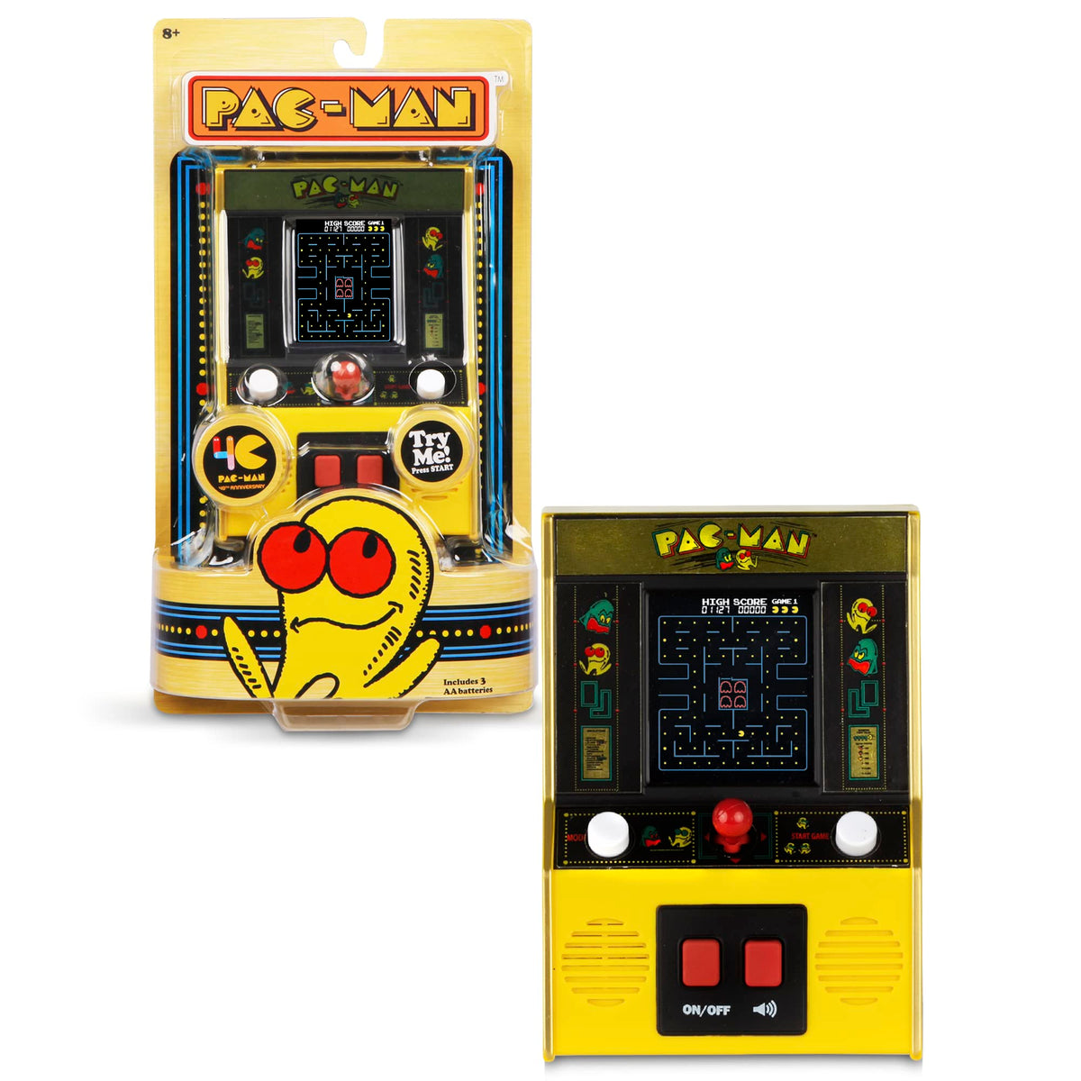 Basic Fun Arcade Classics - Pac-Man Color LCD Retro Mini Arcade Game ...