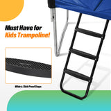 Exacme 7X10 8X12 Foot Rectangle Trampoline for Kids, Double Enclosure Openings, Small Outdoor Rectangular Trampoline with Enclosure Net, 4 Wind Stakes, Storage Bag, 330LB Capacity (Blue, 8×12 Feet) Exacme