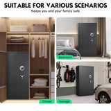 Luzfuego 30-40 Gun Safe, 54" Biometric Gun Safe for Rifles and Shotguns, Large Gun Cabinet for Rifles and Pistols with LCD Keypad & Adjustbale Shelves, Unassembled Rifle Safe for Home Luzfuego