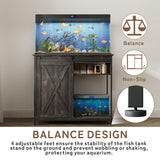 40-50 Gallon Fish Tank Stand with Power Outlets,Farmhouse 50 Gallon Aquarium Stand with Sliding Barn Door Heavy Duty Aquarium Cabinet for 2 Fish Tank/Turtle Tank/Reptile Terrarium YDTOP
