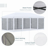 Outsunny 10' x 20' Pop Up Canopy Tent with Netting, Heavy Duty Large Party Tent, Instant Sun Shelter with Carry Bag for Backyard Garden Patio, Cream White Outsunny