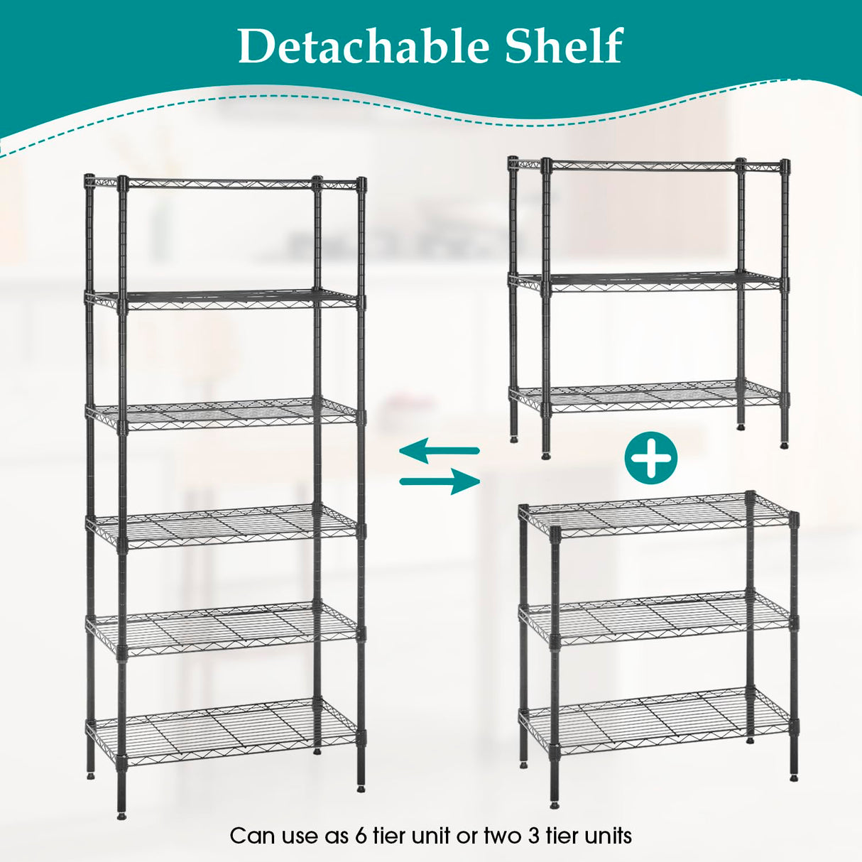 PayLessHere | 6-Tier Wire Shelf | 23"x13"x59" | Black | Adjustable Racks | Heavy-Duty Storage Shelves, Holds Upto 1500 lbs | Rust-Resistant, No-Tool Assembly | for Home, Garage Shelving PayLessHere
