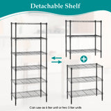 PayLessHere | 6-Tier Wire Shelf | 23"x13"x59" | Black | Adjustable Racks | Heavy-Duty Storage Shelves, Holds Upto 1500 lbs | Rust-Resistant, No-Tool Assembly | for Home, Garage Shelving PayLessHere