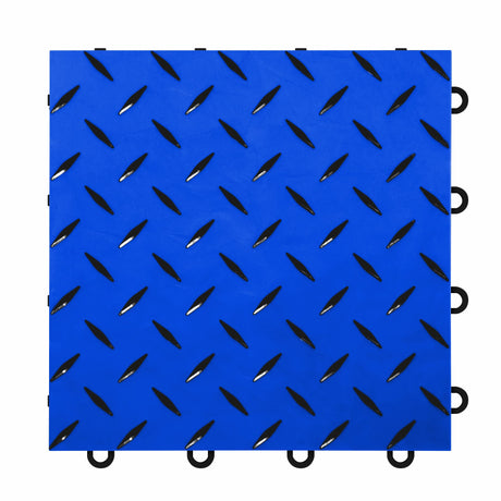 IncStores 5/8" Thick Nitro Pro Interlocking Floor Tiles, Garage Floor Tile for a Stronger and Safer Garage, Workshop, Shed, or Trailer, Diamond-Top Garage Floor Covering, Shelby Blue/Black, 20 Tiles IncStores