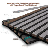 Wood Slat Panels, Interior Wall Decor Easy Installation, Soundproof Slatted Wall Panels 3D Acoustic Decoration for Office, Meeting Room, Café, Bars, Restaurant & Home, Red Brown 2 Pcs 47.2×12.5 in WoveN SounD