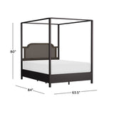 Hillsdale Melanie Wood and Metal Queen Canopy Bed with Low Footboard, Oiled Bronze Hillsdale