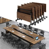 Conference Room Table, 6 Pack Conference Table Commercial Folding Table, Business Style Flip Top Mobile Training Table Rolling Seminar Meeting Table with Caster Wheels, Boardroom table(6PCS 160*60*75) bbyekctc