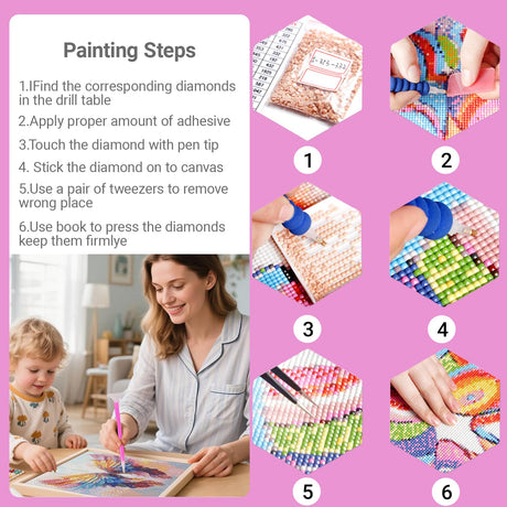 HKLIOPU Pink Wings Diamond Art Kits for Adults,DIY Diamond Painting Kits for Beginners,5D Full Drill Rhinestone Gem Art Crafts for Home Wall Decor 12"x16" HKLIOPU