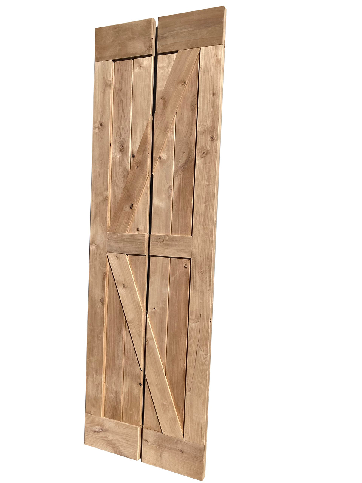 LUBANN 25.5 x 84 Unfinished Rustic Alder Solid Wood Bifold Barn Door Assembled bi-fold barn Door Ready to Install bifolding Door Bifold Door Slab LUBANN